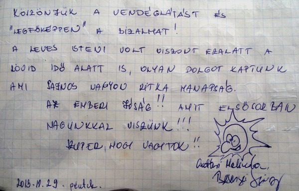 egy átlagos vendégkönyv bejegyzés egy átlagos vendégkönyv bejegyzés
